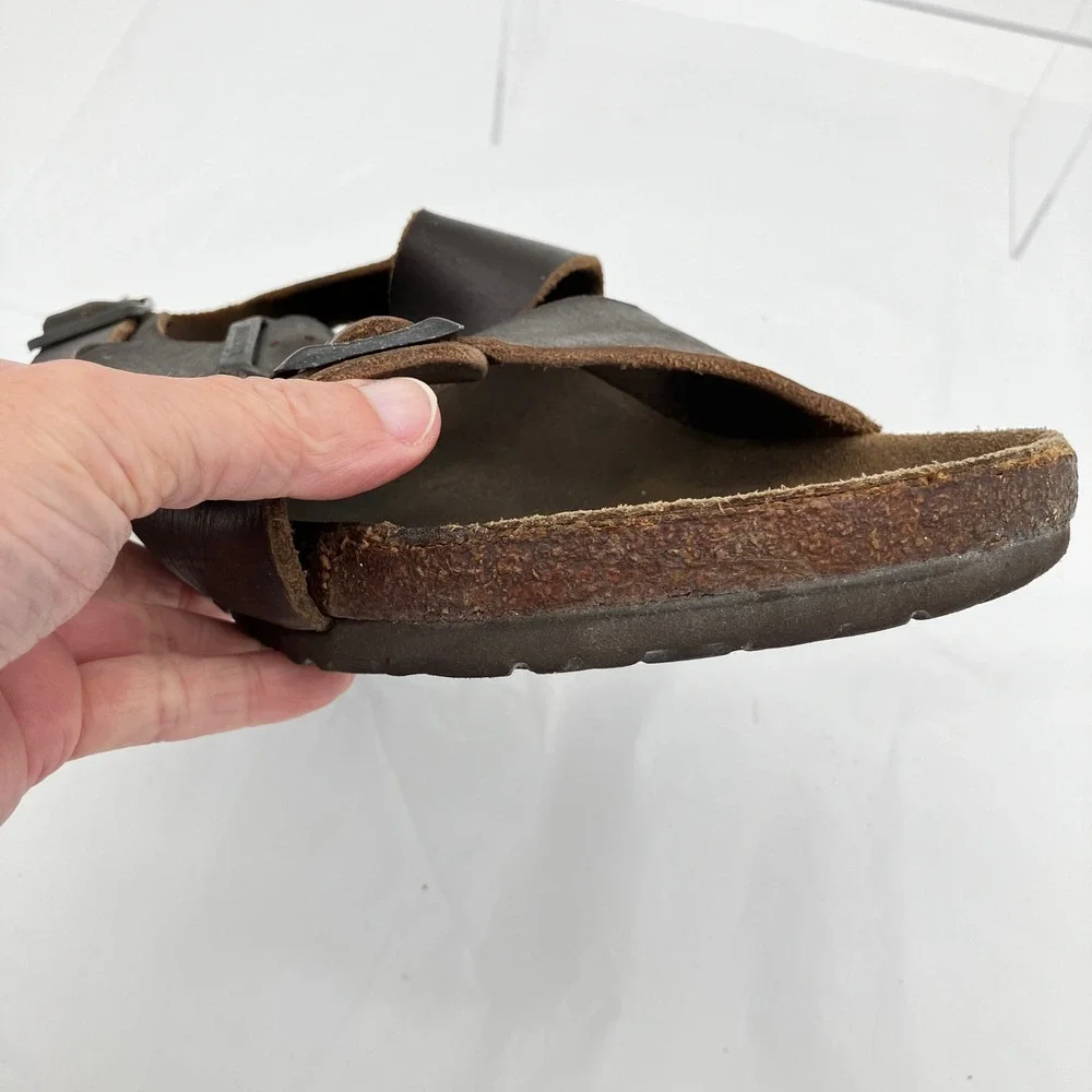 Birkenstock Sandals Milano EU 44 L13 M11 Brown Oiled Leather Backstrap